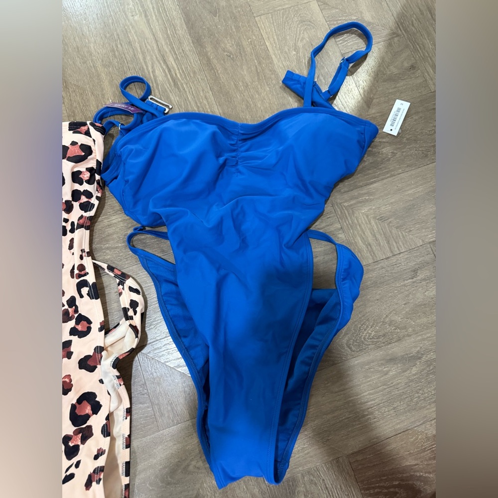 Adore Me Calypso Blue One-Piece Swimsuit and Cheetah One piece swimsuit nwt - Picture 4 of 9